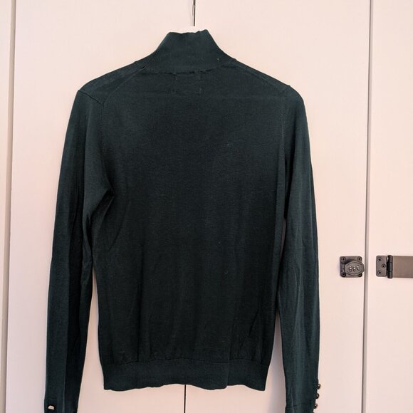 Massimo Dutti Deep Green Wool Silk Blend  Turtleneck - Picture 2 of 2